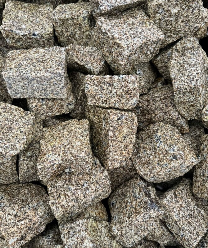 Réalisation pavé en granite jaune